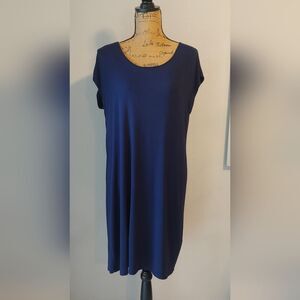 Beacan Cove Midi Dress Sz L Navy Blue